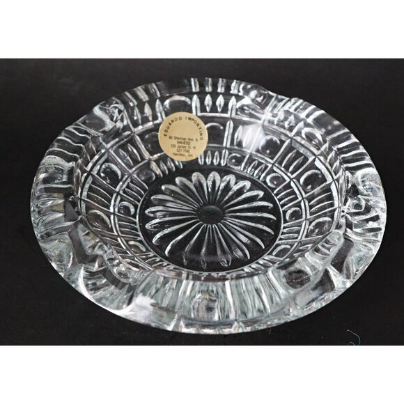 2 Vintage MCM Crystal Ashtrays Pipe Cigar Tobaciana - Picture 2 of 5